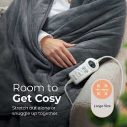 Abode Electric Blanket Grey Heated Throw Microfleece With 9 Heat Settings Aht1001Gr - thumbnail 4