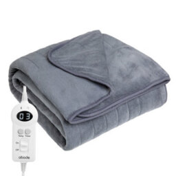Abode Electric Blanket Grey Heated Throw Microfleece With 9 Heat Settings Aht1001Gr - thumbnail 1