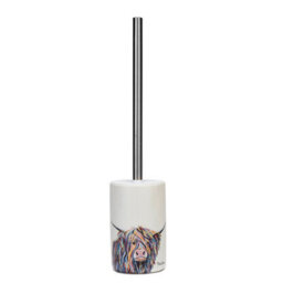 Croydex Steven Brown Ceramic Toilet Brush & Holder - Angus Mccoo - thumbnail 2