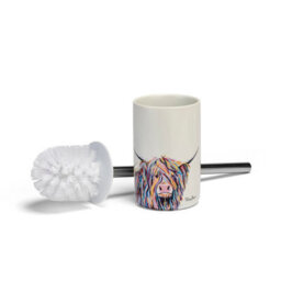 Croydex Steven Brown Ceramic Toilet Brush & Holder - Angus Mccoo - thumbnail 1
