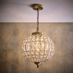K Living Prestbury Antique Brass & Clear Acrylic One Light Chandelier - thumbnail 2