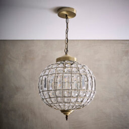 K Living Prestbury Antique Brass & Clear Acrylic One Light Chandelier - thumbnail 1