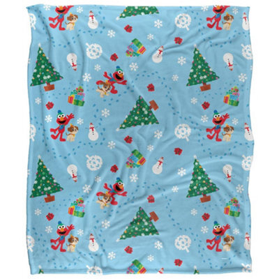 Sesame Street Silky Footprint Holiday Supersoft Blanket Multicoloured (One Size) - image 1