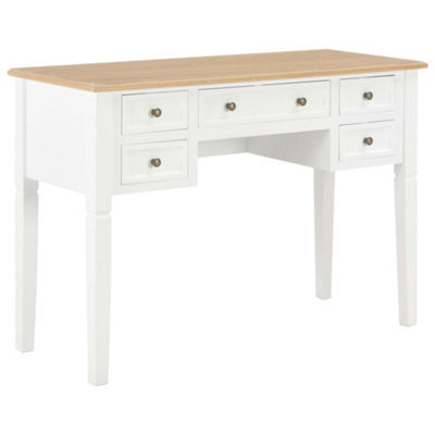 Berkfield Writing Desk White 109.5X45X77.5 Cm Wood - image 1