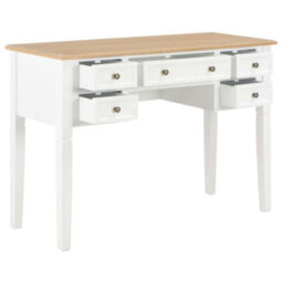 Berkfield Writing Desk White 109.5X45X77.5 Cm Wood - thumbnail 2