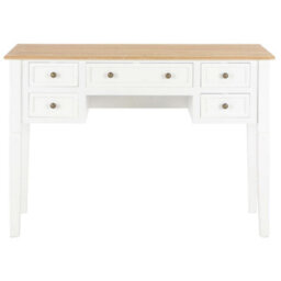 Berkfield Writing Desk White 109.5X45X77.5 Cm Wood - thumbnail 3