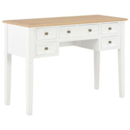 Berkfield Writing Desk White 109.5X45X77.5 Cm Wood
