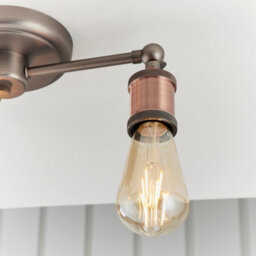 Anson Lighting Portales 3Lt Semi Flush Light Finished In Aged Pewter And Aged Copper Plate - thumbnail 5