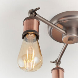 Anson Lighting Portales 3Lt Semi Flush Light Finished In Aged Pewter And Aged Copper Plate - thumbnail 4