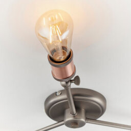 Anson Lighting Portales 3Lt Semi Flush Light Finished In Aged Pewter And Aged Copper Plate - thumbnail 8