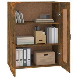 Berkfield Hanging Wall Cabinet Smoked Oak 69.5X32.5X90 Cm - thumbnail 4