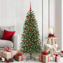 Vidaxl Christmas Bauble Set With 150 Leds 61 Pcs Red Plastic