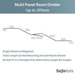 Safetots Premium Multi Panel Room Divider, Up To 370Cm Wide, Black, 70Cm Tall, Flexible Barrier With Door For Baby And Toddler - thumbnail 3