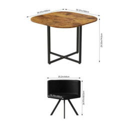 Space Saving Dining Table With 4 Velvet Chairs Set, Dining Room Furniture - thumbnail 2