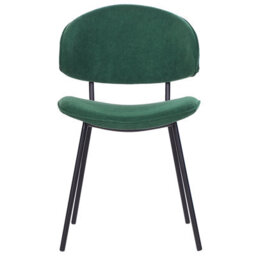 Beliani Set Of 2 Dining Chairs Kiana Fabric Dark Green - thumbnail 5