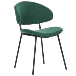 Beliani Set Of 2 Dining Chairs Kiana Fabric Dark Green - thumbnail 4