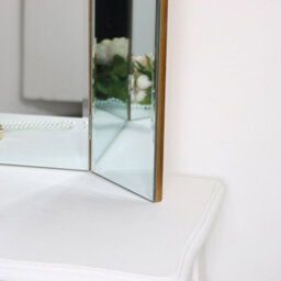 Melody Maison Antique Gold Arched Triple Vanity Mirror 60Cm X 72Cm - thumbnail 4