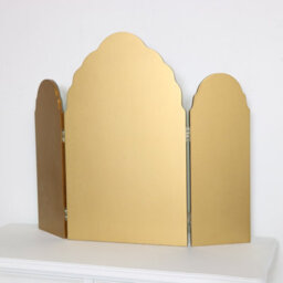 Melody Maison Antique Gold Arched Triple Vanity Mirror 60Cm X 72Cm - thumbnail 5
