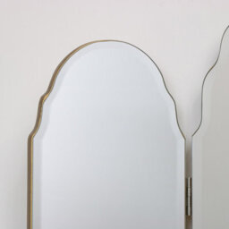 Melody Maison Antique Gold Arched Triple Vanity Mirror 60Cm X 72Cm - thumbnail 3