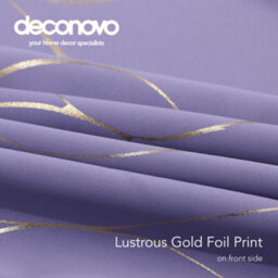 Deconovo Eyelet Blackout Curtains, Gold Wave Foil Printed Curtains For Living Room, W66 X L72 Inch, Light Purple, One Pair - thumbnail 7