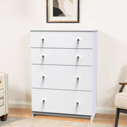Yarmouth Ready Assembled Matt White No Effect 4 Drawer Deep Chest (H)1067mm (W)740mm (D)390mm - thumbnail 1