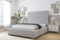 "Sloomy Ambassador Silver Plush Bed Frame With Mattress With 50""  Upholstered Headboard 6' Super King" - thumbnail 2