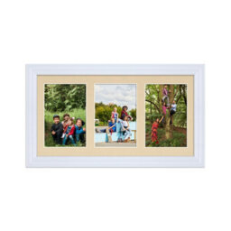 AK Frames 40X20Cm White Classic Multi Photo Frame With Ivory Mount - Holds 3 Apertures (3X) 6X4 Photos - thumbnail 1