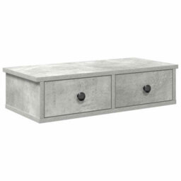 Berkfield Wall Shelf With Drawers Concrete Grey 60X25X15 Cm Engineered Wood - thumbnail 2