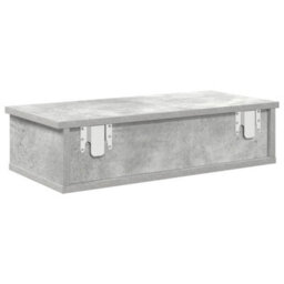 Berkfield Wall Shelf With Drawers Concrete Grey 60X25X15 Cm Engineered Wood - thumbnail 6