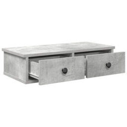 Berkfield Wall Shelf With Drawers Concrete Grey 60X25X15 Cm Engineered Wood - thumbnail 7