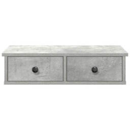 Berkfield Wall Shelf With Drawers Concrete Grey 60X25X15 Cm Engineered Wood - thumbnail 4