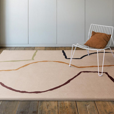 Furniturebox Uk Wexley Multicolour Sketch Lines Rug 160X230 - image 1