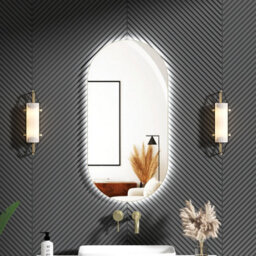 Royal Bathrooms Luton 900 X 450mm Brushed Brass Backlit Led Illuminated Framed Mirror With Demister Pad & Touch Sensor - Capsule