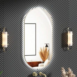 Royal Bathrooms Luton 900 X 450mm Brushed Brass Backlit Led Illuminated Framed Mirror With Demister Pad & Touch Sensor - Capsule - thumbnail 5