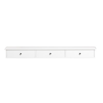 Sobuy Frg43-L-W, Floating Shelf With 3 Drawers - Modern Wall Mounted Shelf For Bedroom, Hallway & Living Room, White - image 1