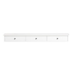 Sobuy Frg43-L-W, Floating Shelf With 3 Drawers - Modern Wall Mounted Shelf For Bedroom, Hallway & Living Room, White - thumbnail 1