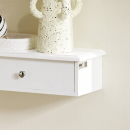 Sobuy Frg43-L-W, Floating Shelf With 3 Drawers - Modern Wall Mounted Shelf For Bedroom, Hallway & Living Room, White - thumbnail 7