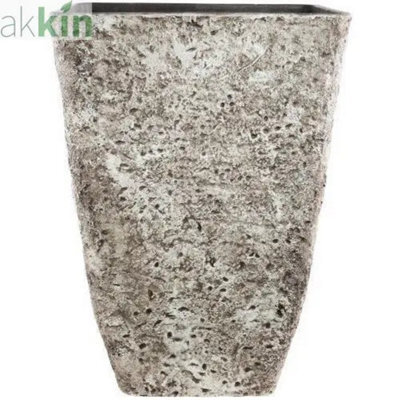 Concrete Look Planter Tall Square 42.5Cm  Grey