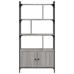 Vidaxl Bookcase With Doors Grey Sonoma 76.5X30X154.5 Cm Engineered Wood - thumbnail 5