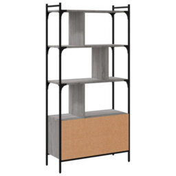 Vidaxl Bookcase With Doors Grey Sonoma 76.5X30X154.5 Cm Engineered Wood - thumbnail 7