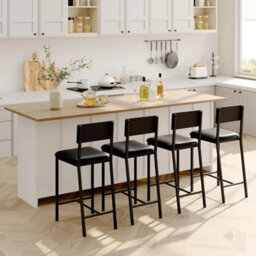 4 Upholstered Chairs Dining Chair Kitchen Counter Height Chair W/ Backrest & Padded Seat - thumbnail 4