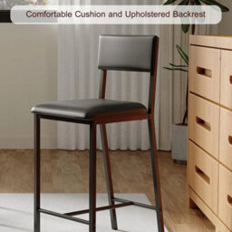 4 Upholstered Chairs Dining Chair Kitchen Counter Height Chair W/ Backrest & Padded Seat - thumbnail 3