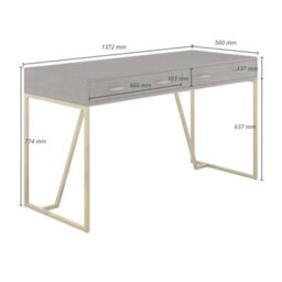 Wyld Haus Fortaleza Brown Shagreen And Brass Two Drawer Desk - thumbnail 5