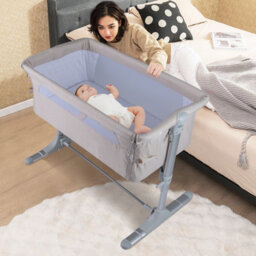 Gainoom Baby Bassinet Crib Bedside Sleeper W/ Carry Bag 2 Safety Straps Included Portable Baby Crib For Newborns Beige - thumbnail 4