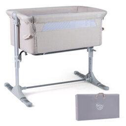 Gainoom Baby Bassinet Crib Bedside Sleeper W/ Carry Bag 2 Safety Straps Included Portable Baby Crib For Newborns Beige - thumbnail 1