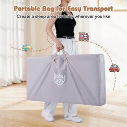 Gainoom Baby Bassinet Crib Bedside Sleeper W/ Carry Bag 2 Safety Straps Included Portable Baby Crib For Newborns Beige - thumbnail 8
