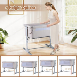 Gainoom Baby Bassinet Crib Bedside Sleeper W/ Carry Bag 2 Safety Straps Included Portable Baby Crib For Newborns Beige - thumbnail 5