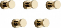 Wall Hook, Towel Hook For Bathroom, Kitchen, Door, Wardrobe Closet, 5 Pack, Brass (Gold) - thumbnail 1