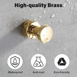 Wall Hook, Towel Hook For Bathroom, Kitchen, Door, Wardrobe Closet, 5 Pack, Brass (Gold) - thumbnail 4