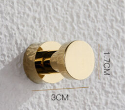 Wall Hook, Towel Hook For Bathroom, Kitchen, Door, Wardrobe Closet, 5 Pack, Brass (Gold) - thumbnail 2